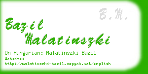 bazil malatinszki business card